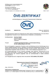 DiniTech ÖVE Zertifikat für IC-CPD
